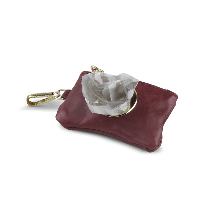 Borsina Porta Sacchettini in pelle rossa - immagine 2