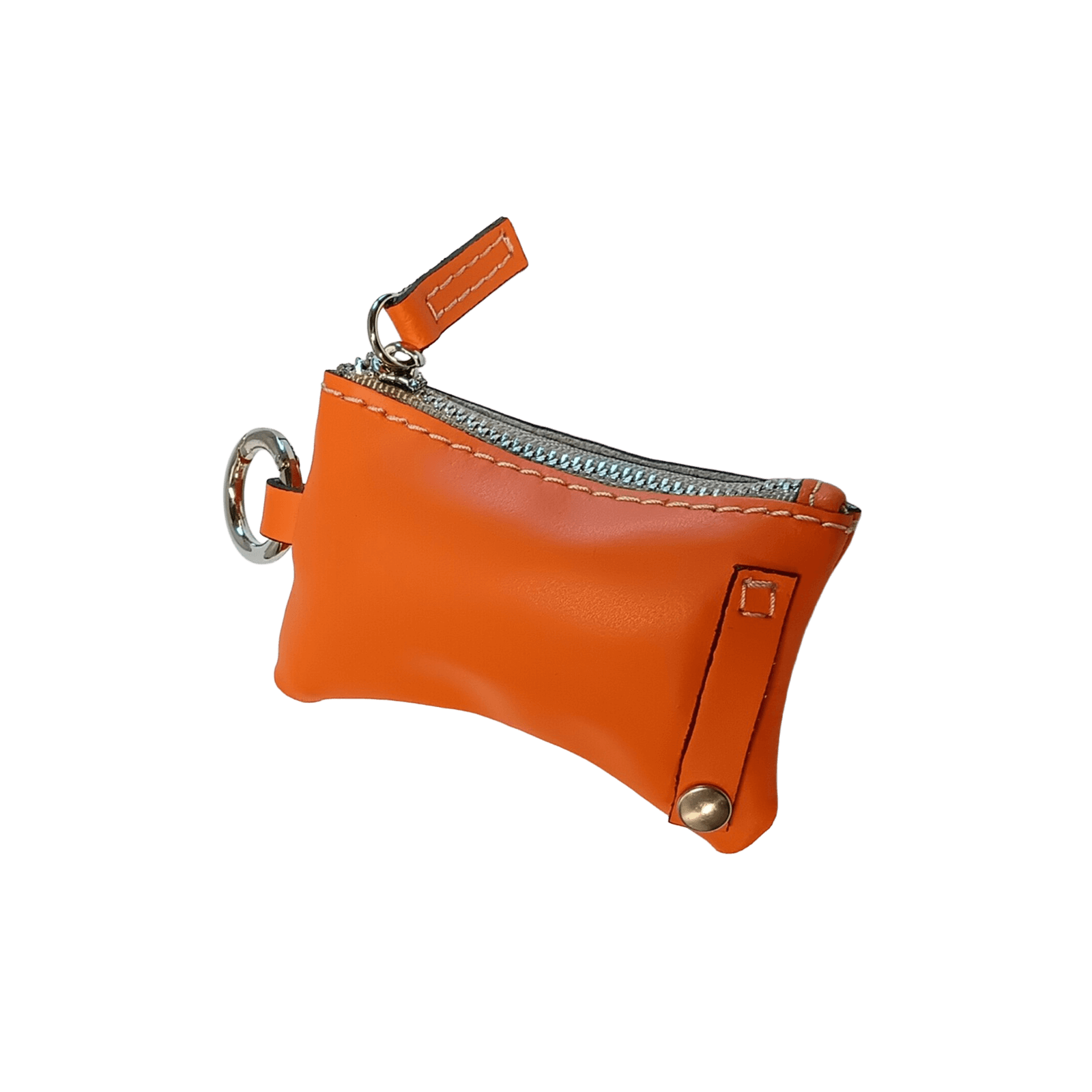 Borsina Porta Sacchettini in pelle arancione