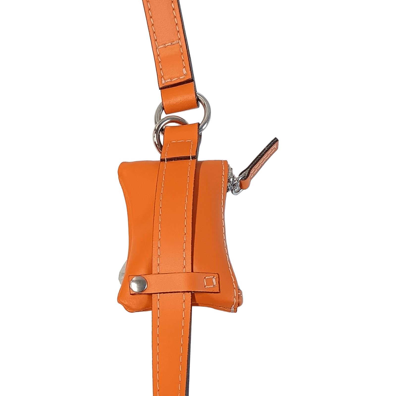 Borsina Porta Sacchettini in pelle arancione
