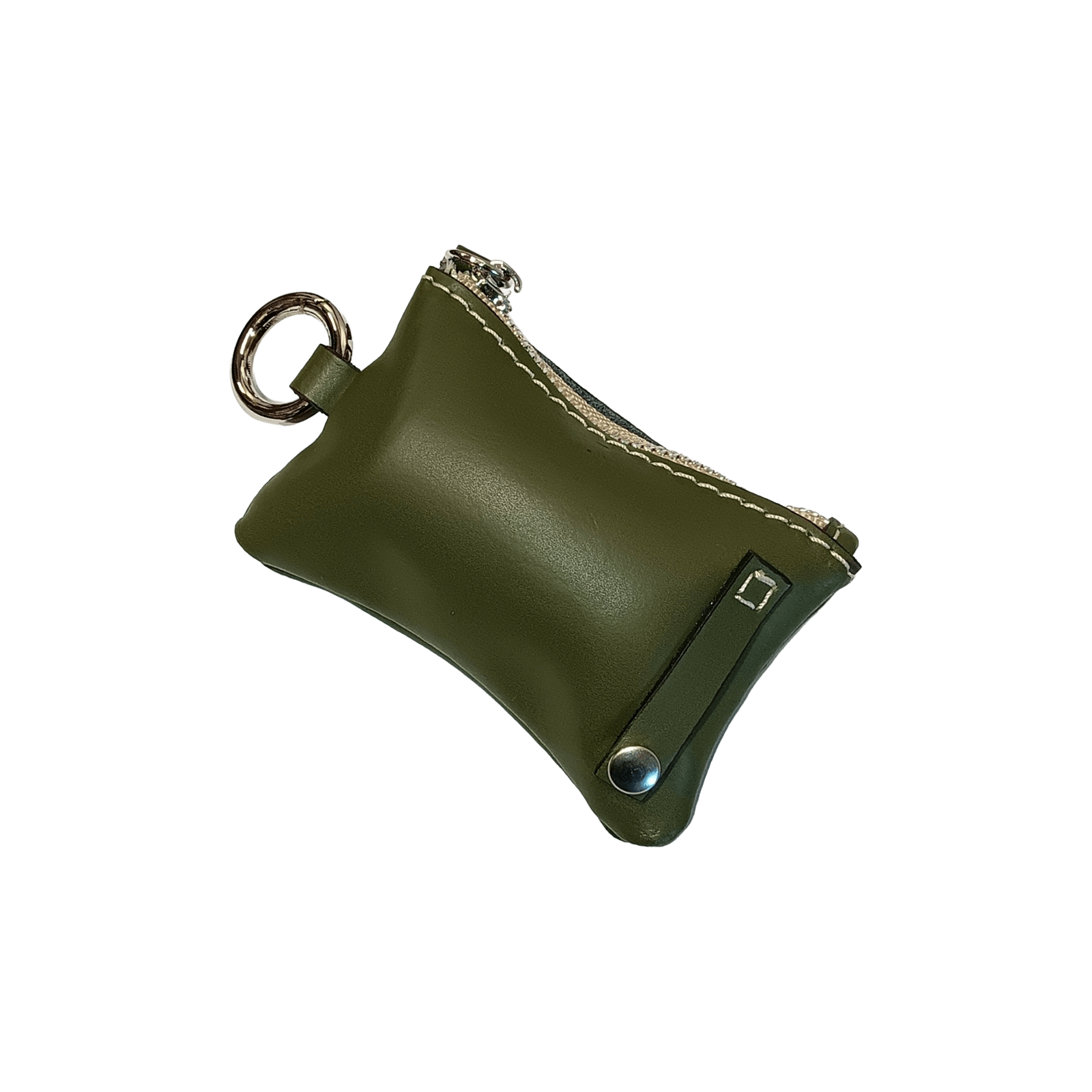 Borsina Porta Sacchettini in pelle verde