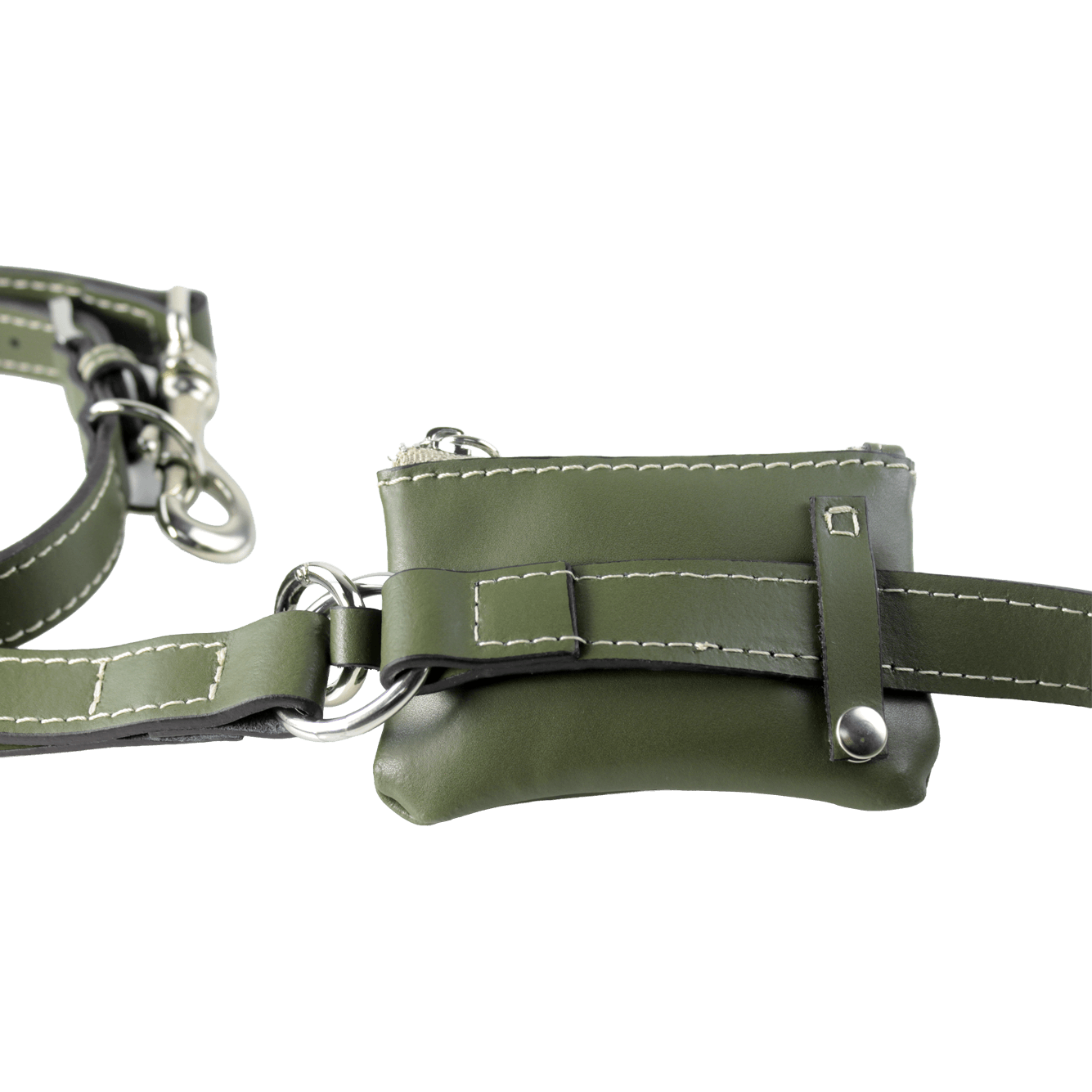 Borsina Porta Sacchettini in pelle verde